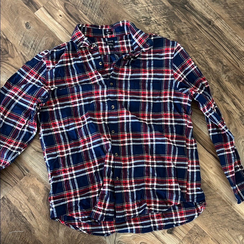 J. Crew Red and Blue Plaid flannel Shirt